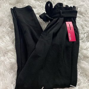 NWT Black Paper Bag Pants